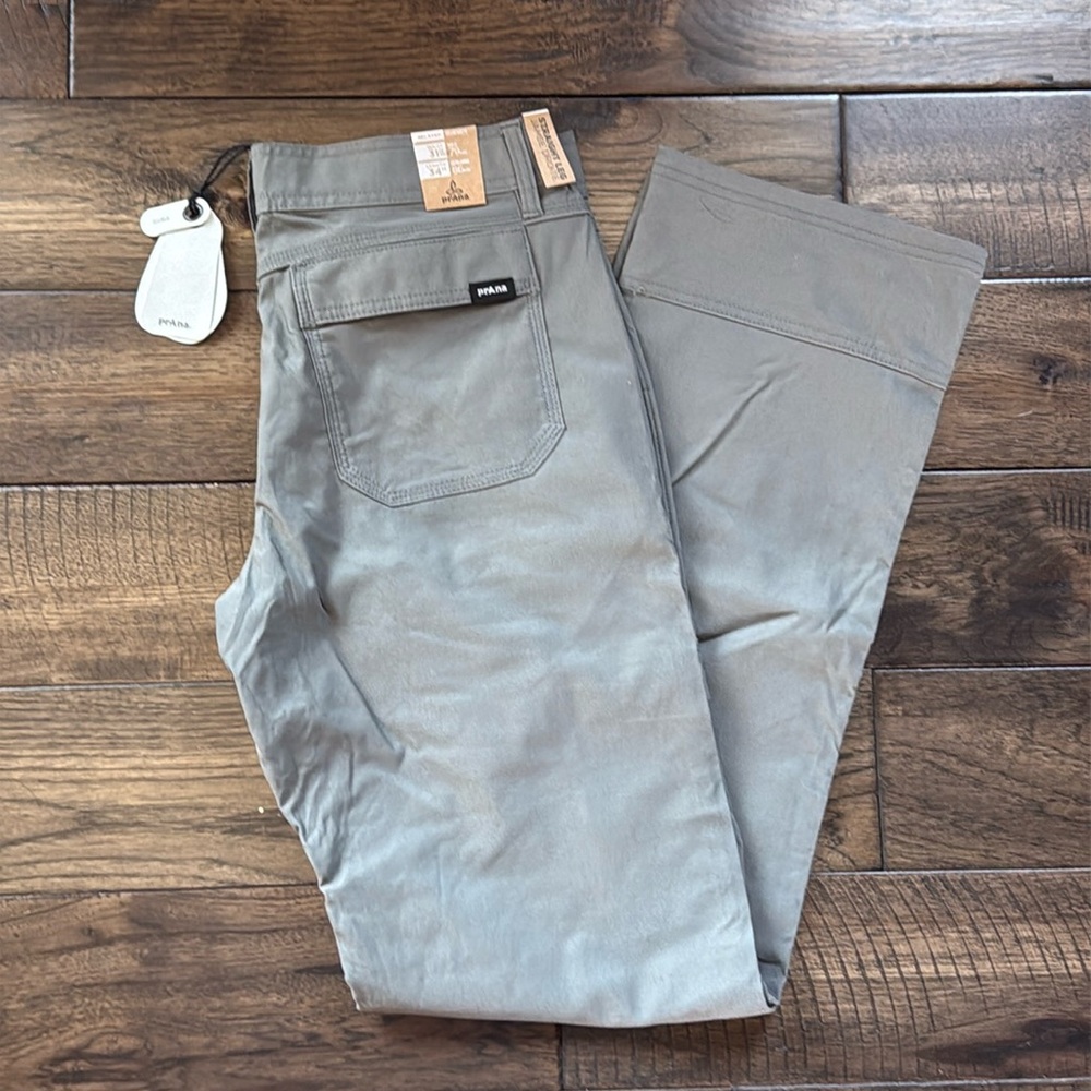 Prana NWT Zion II Mens 31*34 Grey Cargo Pockets Stretch Relaxed Fit Pants‎